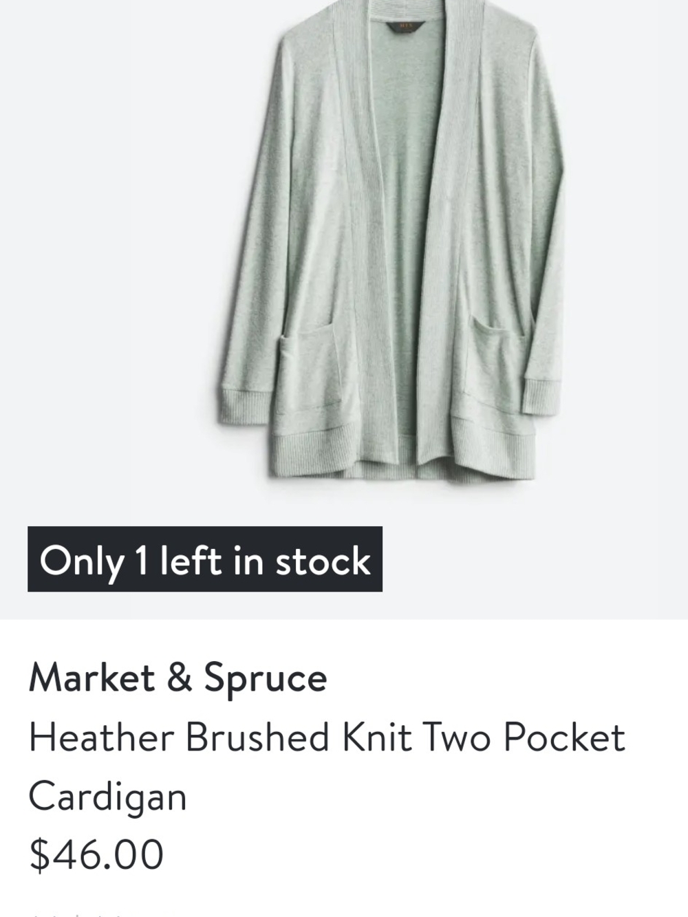 Market & Spruce Open-Front Cardigan in Sage Green